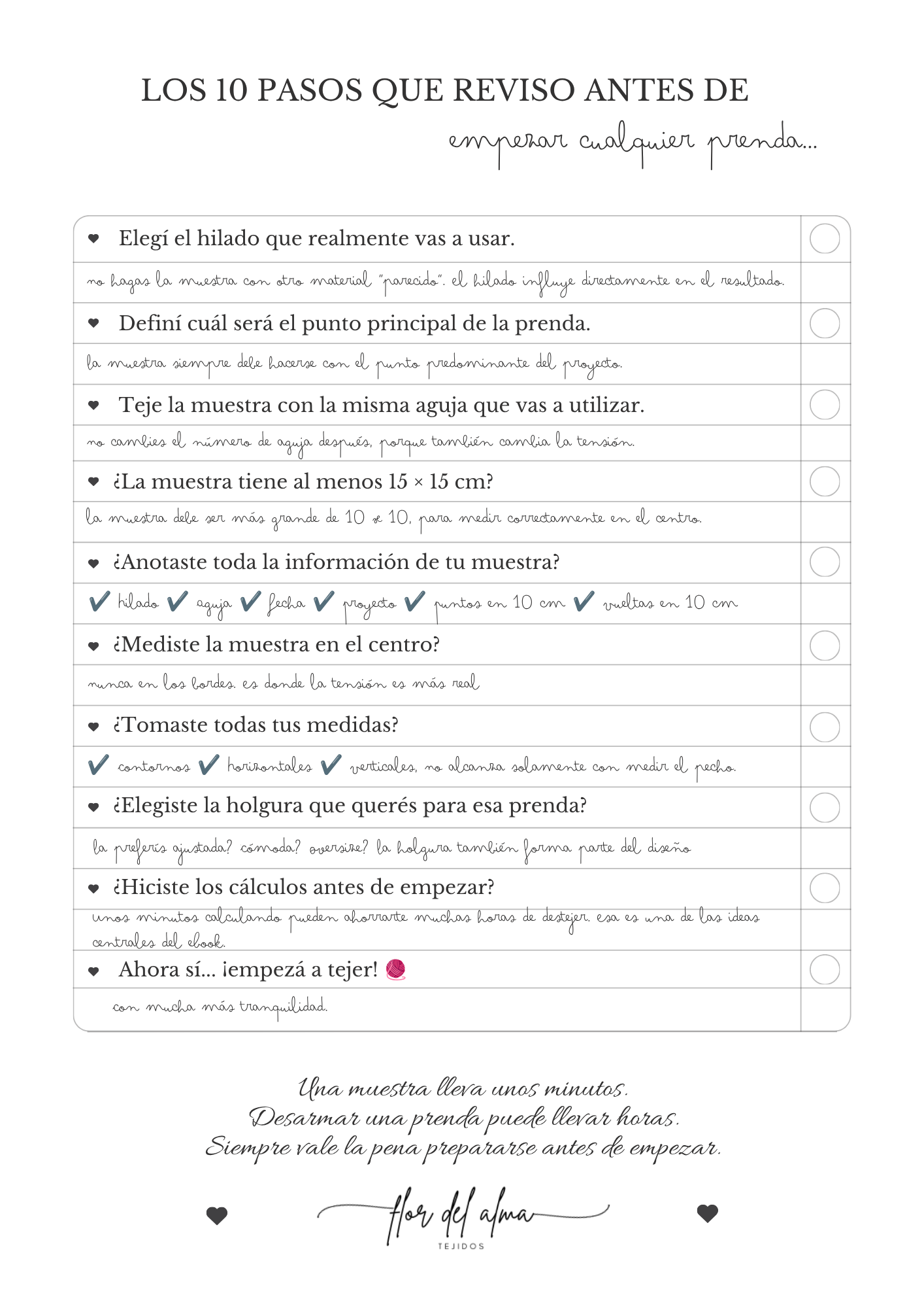 Los 10 pasos que reviso antes de empezar cualquier prenda